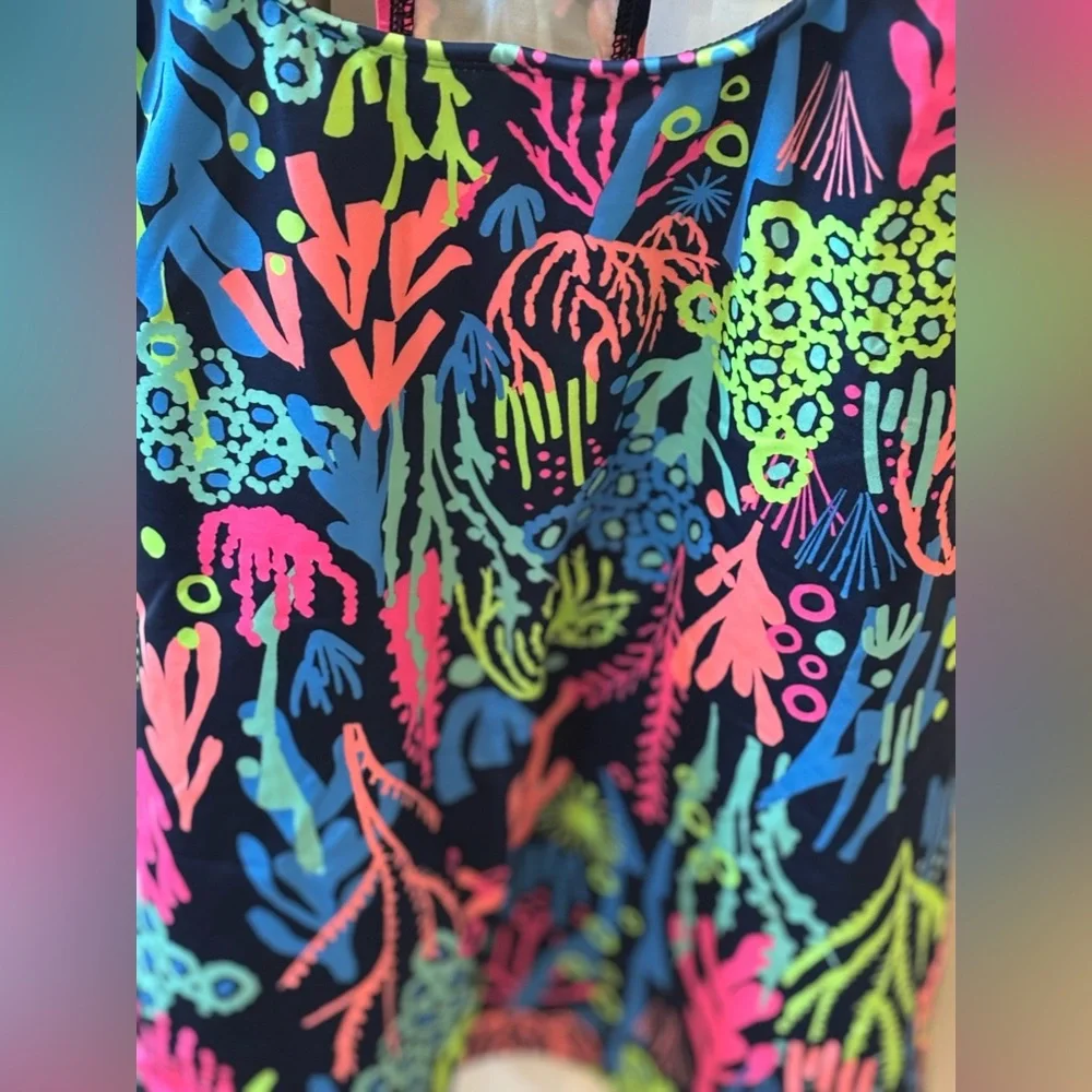 Lands' End Neon Abstract Tank Top